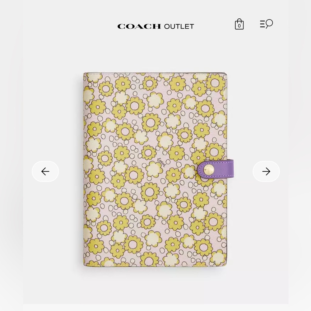 Coach Notebook with floral print